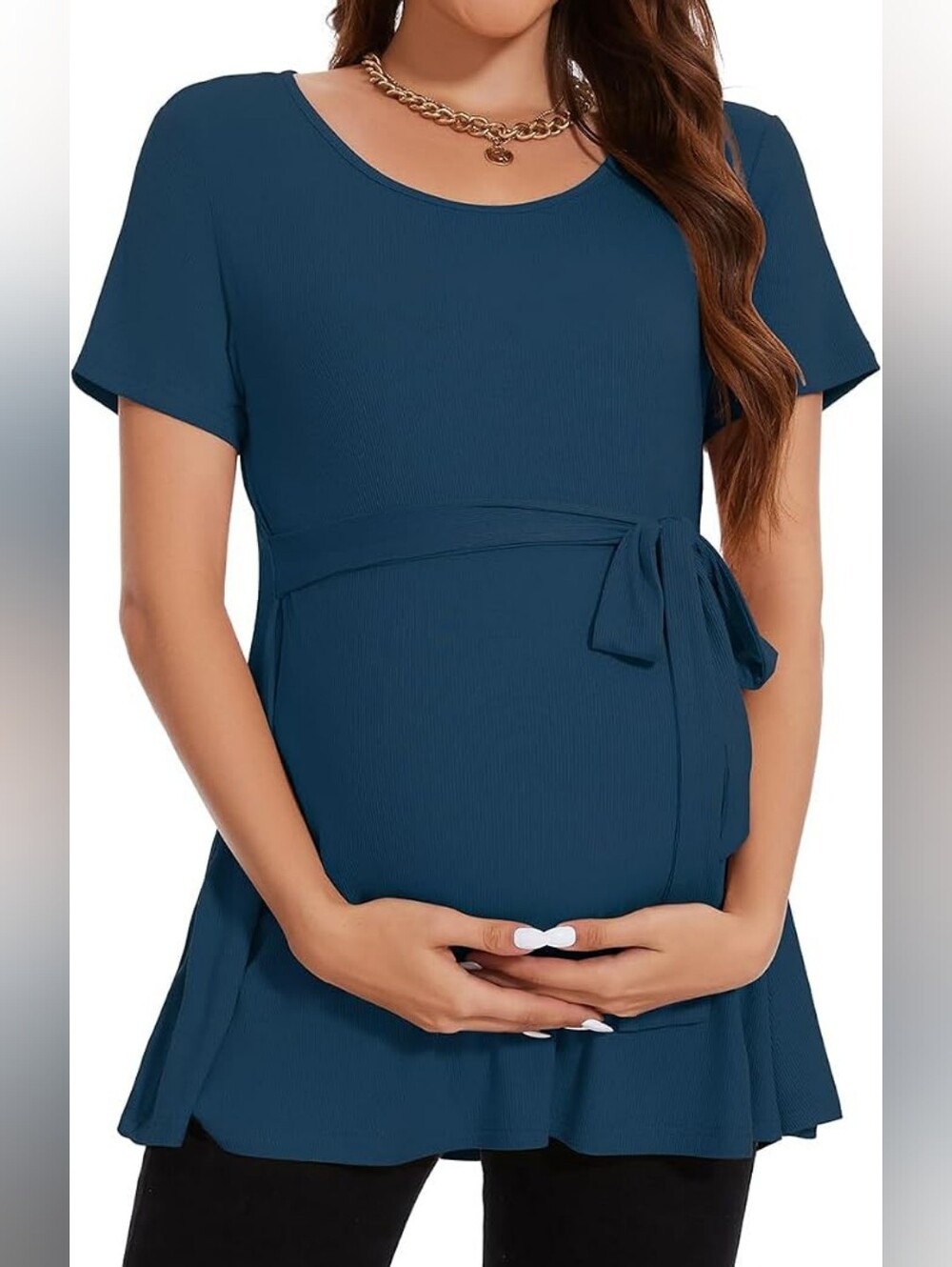 Women’s Maternity Tie-Waist Top | Teal